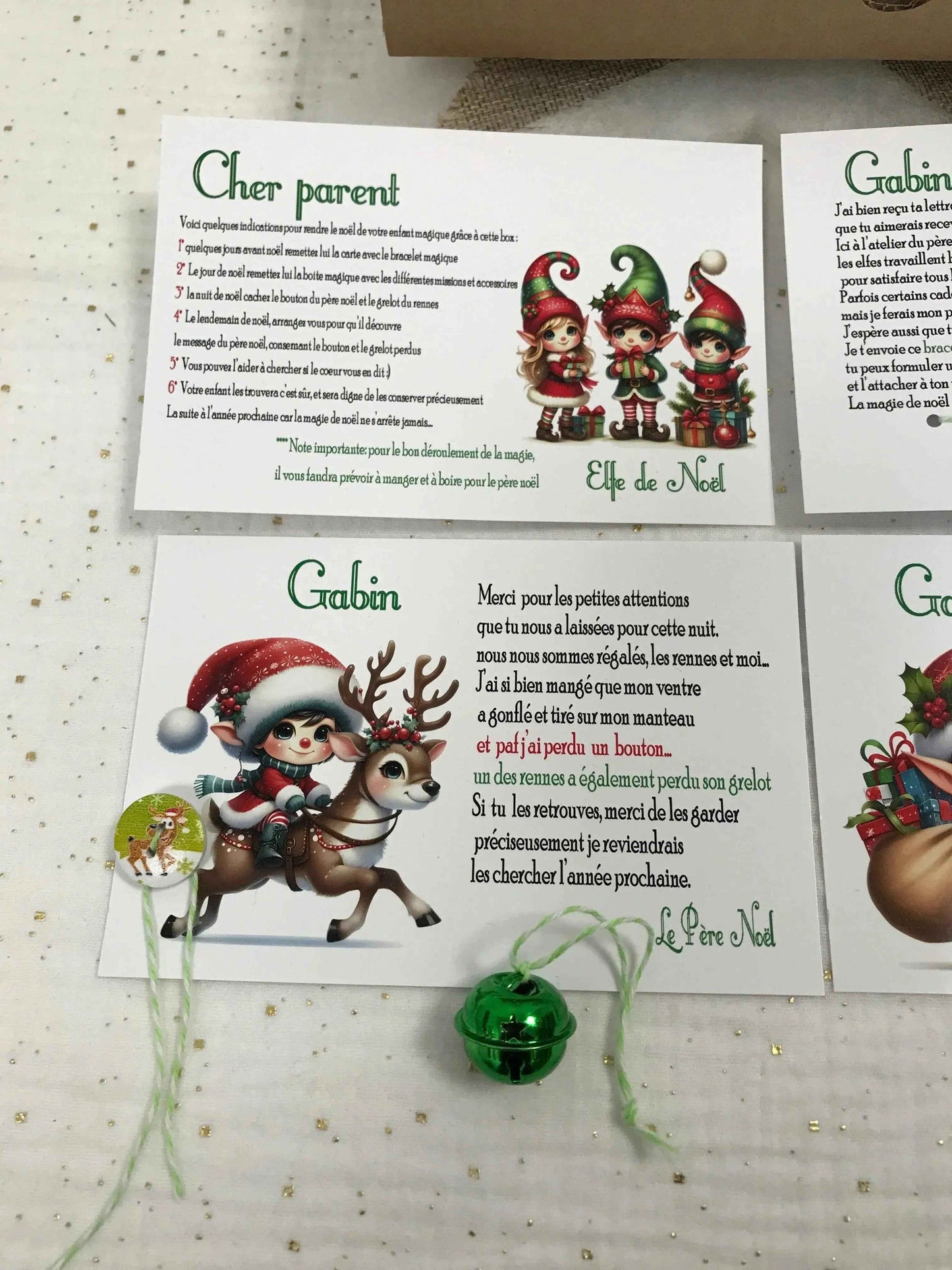 Box Magique de Noël Personnalisée - Coffret Noël Personnalisé Enfant - Lettre du Père Noël - Elfes et Fées