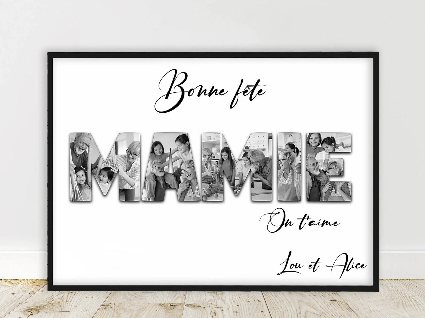 Affiche photo avec texte personnalisé, idée cadeau pour toute personne chère.