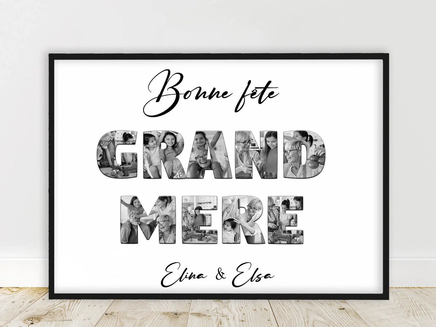Affiche personnalisée avec vos photos et un mot spécial, pour surprendre vos proches.