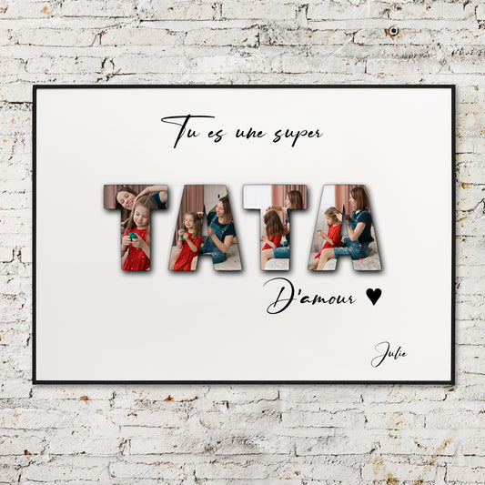 Cadeau pour Tonton, cadeau pour Parrain, PROMO, Affiche photo mot personnalisé, Affiche bon anniversaire tonton, texte personnalisable