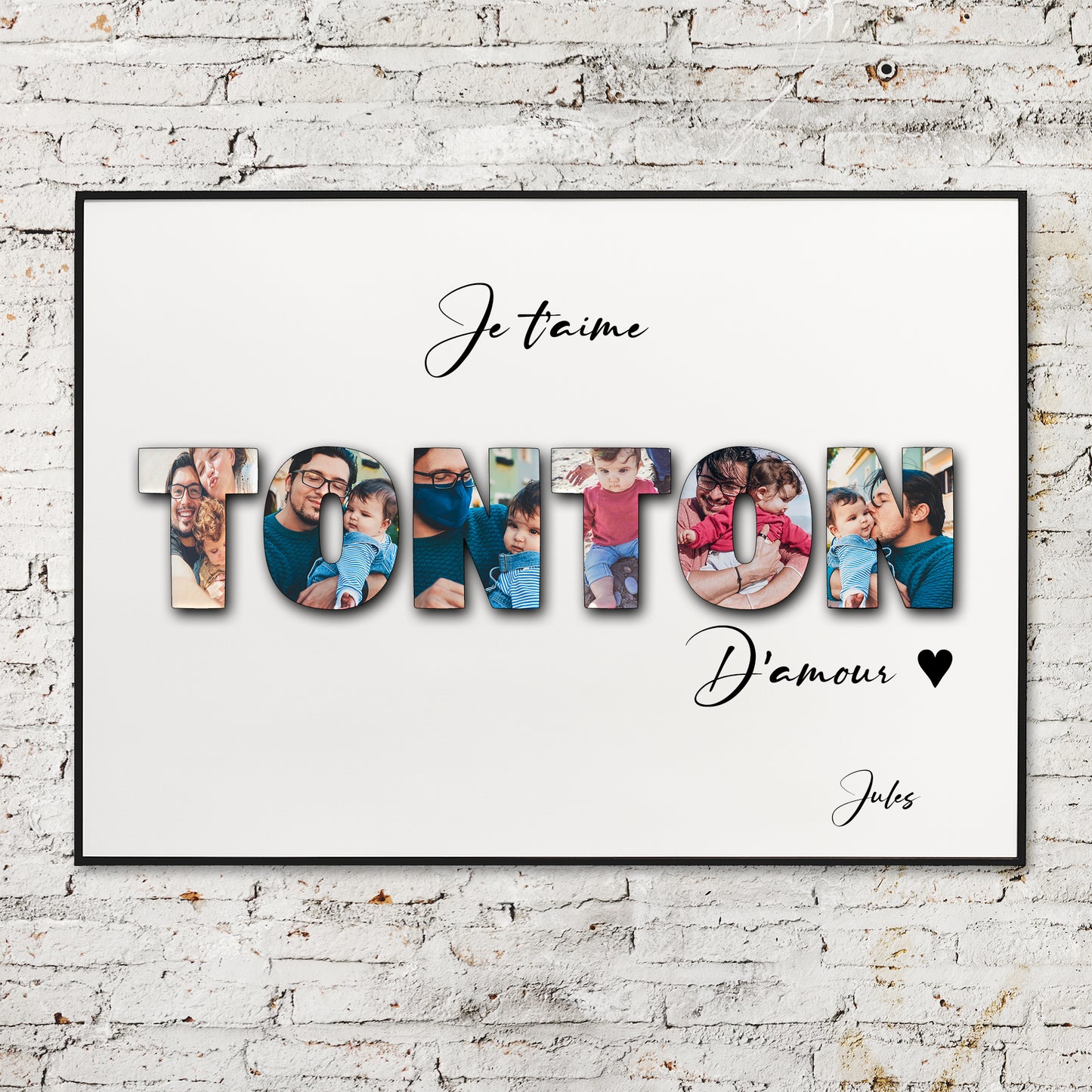 Gift idea for dad, Personalized happy dad's day photo poster, A4 and A3 format, sold with or without frame, happy father's day