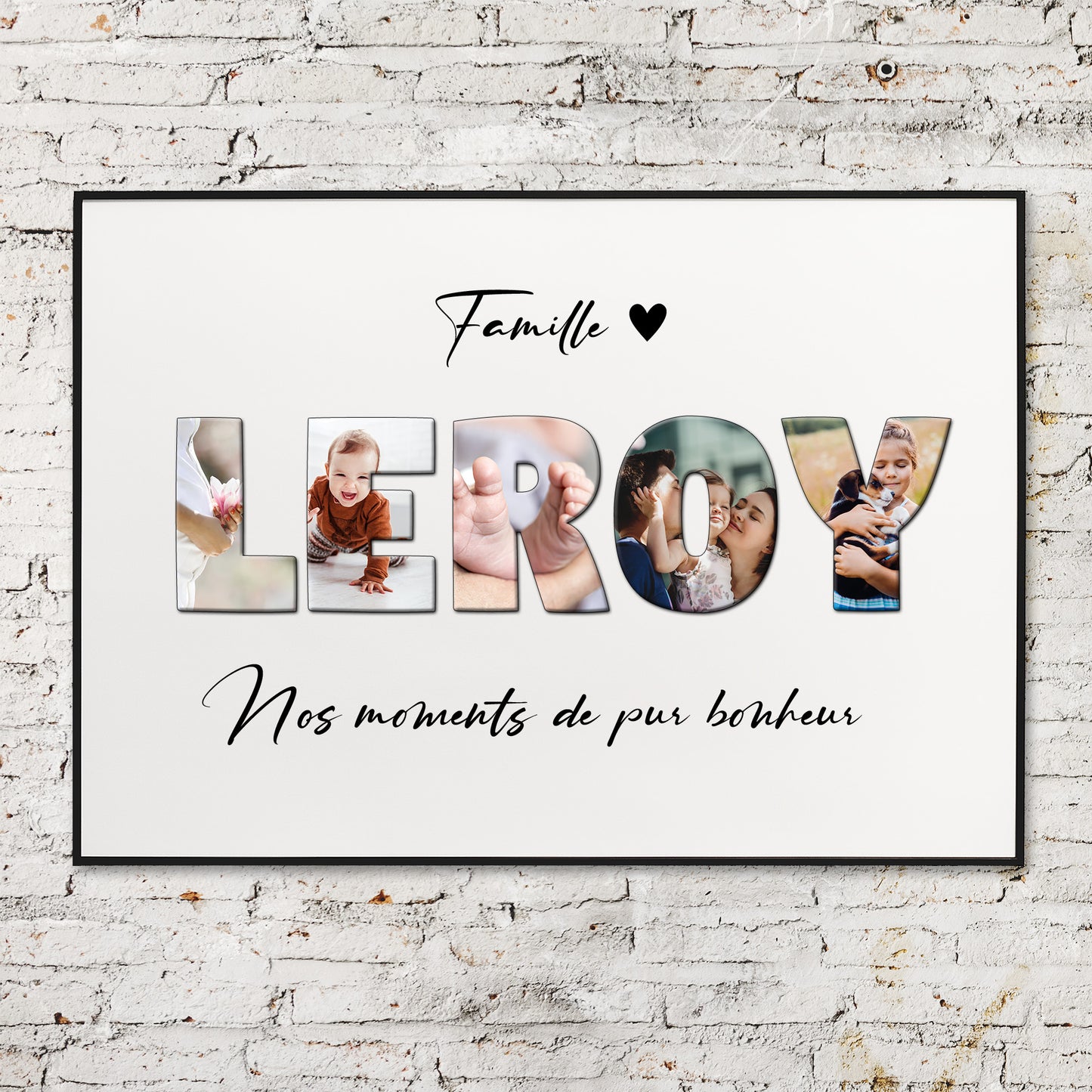 Mother's Day gifts, personalized poster with word in photo, A4 or A3 format, optional frame, personalized mom gift, happy birthday