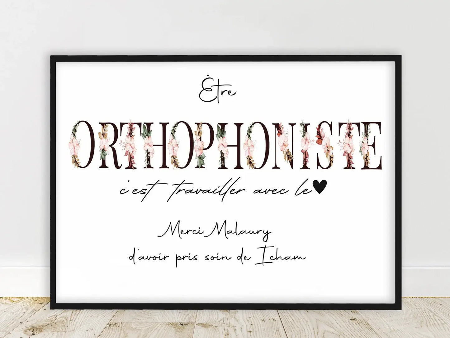 Affiche personnalisée pour orthophoniste, une idée cadeau originale et pleine de sens.