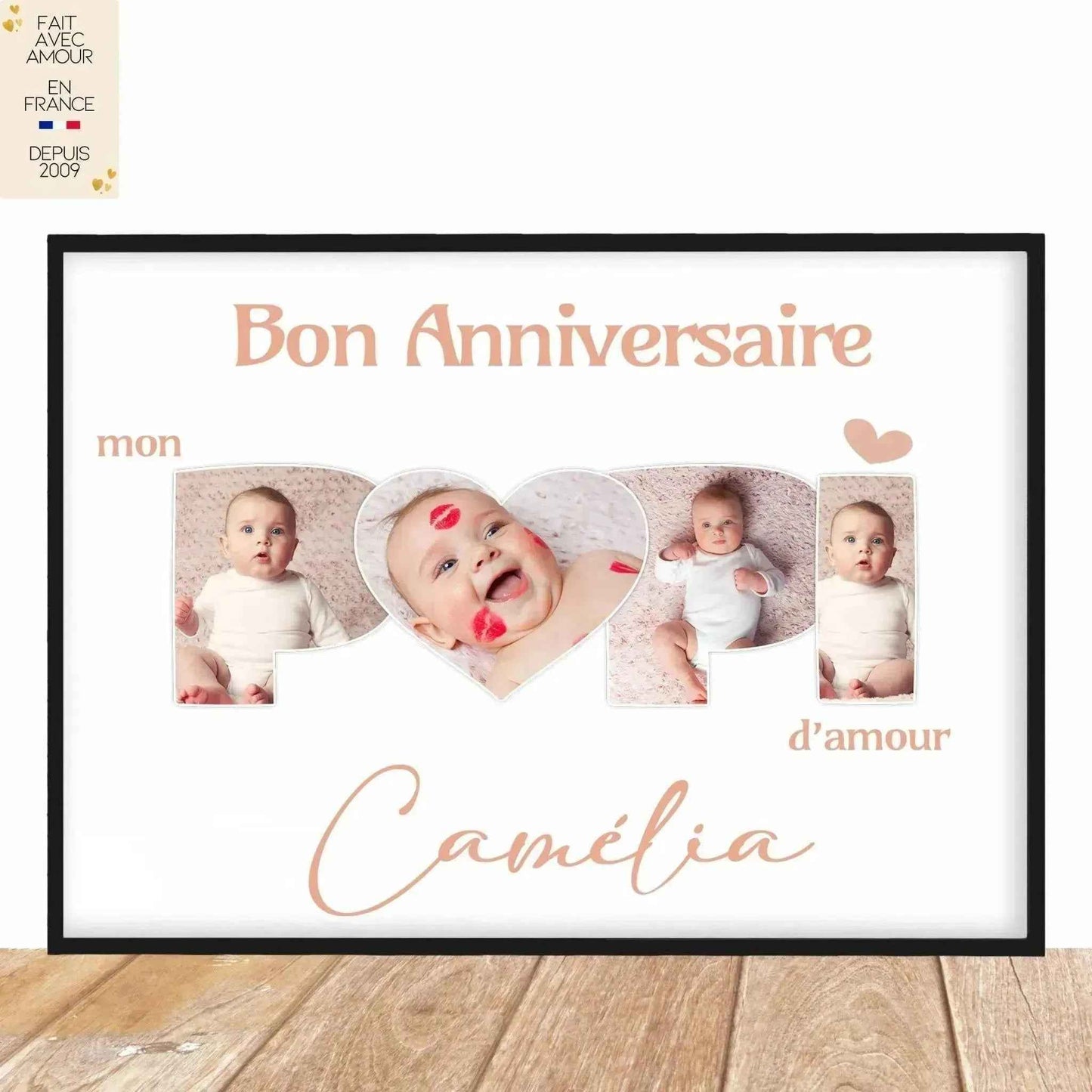 3 Personalized Posters - A4 Format - French Gift - Skin Color and Text - Personalized Gift Idea - Family hand in hand