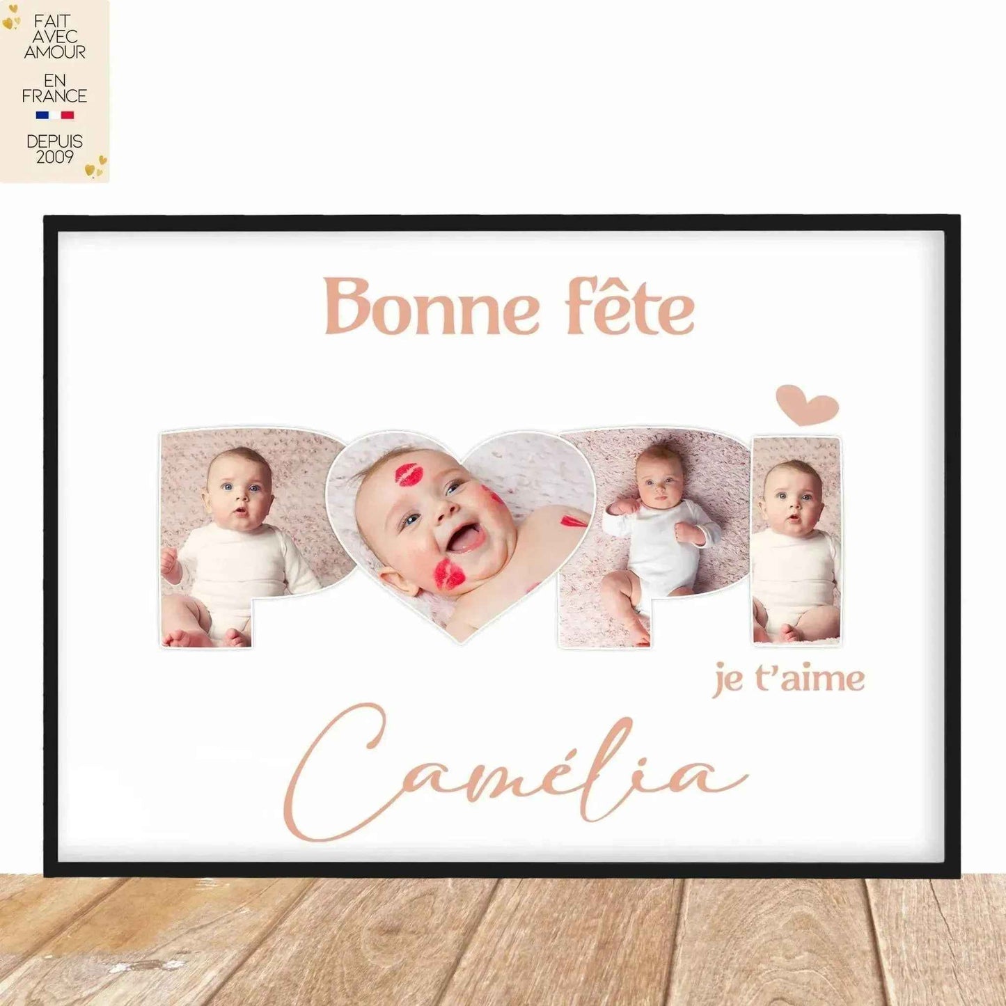 3 Personalized Posters - A4 Format - French Gift - Skin Color and Text - Personalized Gift Idea - Family hand in hand