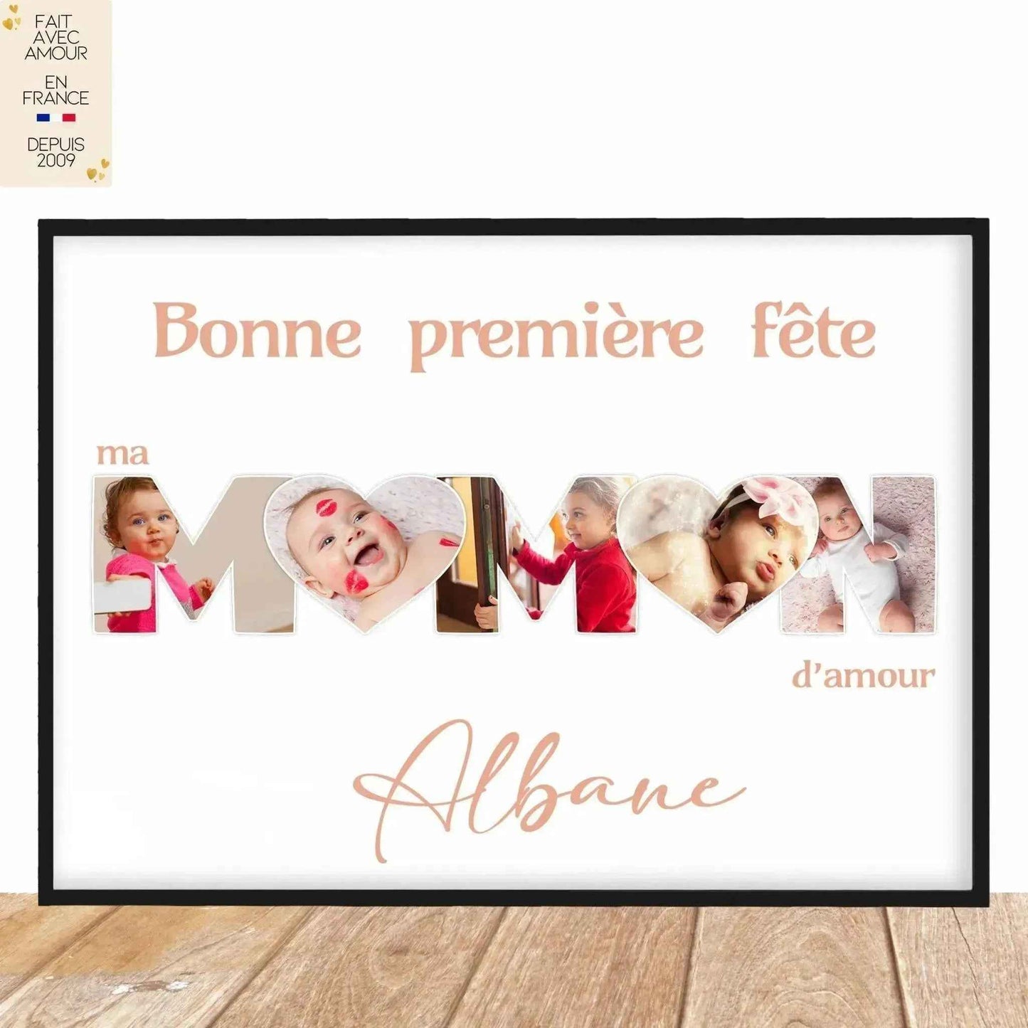 3 Personalized Posters - A4 Format - French Gift - Skin Color and Text - Personalized Gift Idea - Family hand in hand