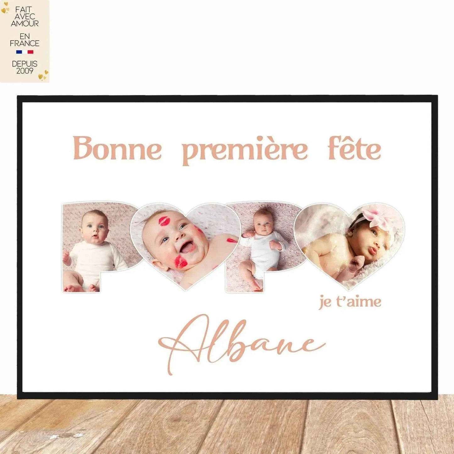 3 Personalized Posters - A4 Format - French Gift - Skin Color and Text - Personalized Gift Idea - Family hand in hand