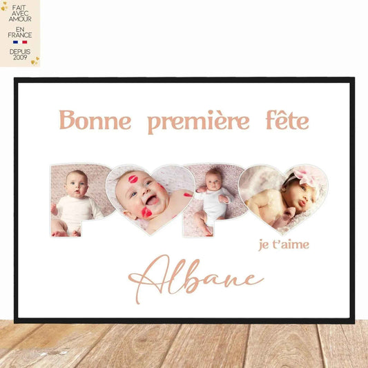 Affiche personnalisée photo pour Papa - Cadeau Made in France - Fête des Pères, Noël, Anniversaire