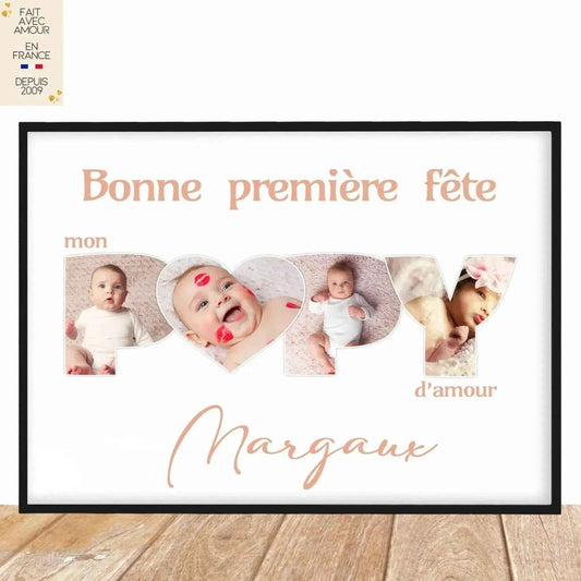 Affiche photo personnalisée - Idée Cadeau Papy - Fabrication Française