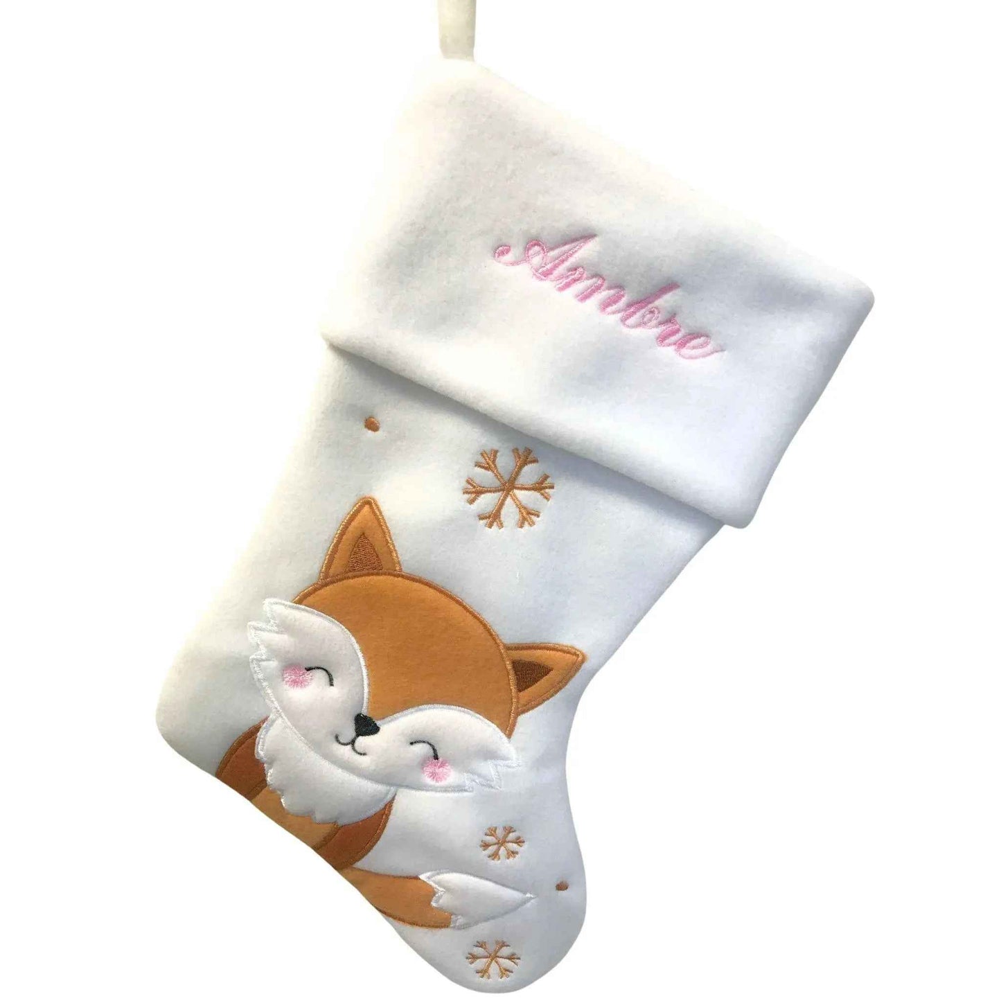 Chaussette de Noël Personnalisée - Prénom Brodé - Fait Main en France - Envoi rapide - Texte et Motif au choix