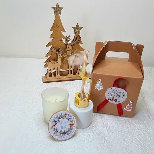Coffret Bougie & Diffuseur – Cadeau Noël Personnalisé – Bougie Parfumée