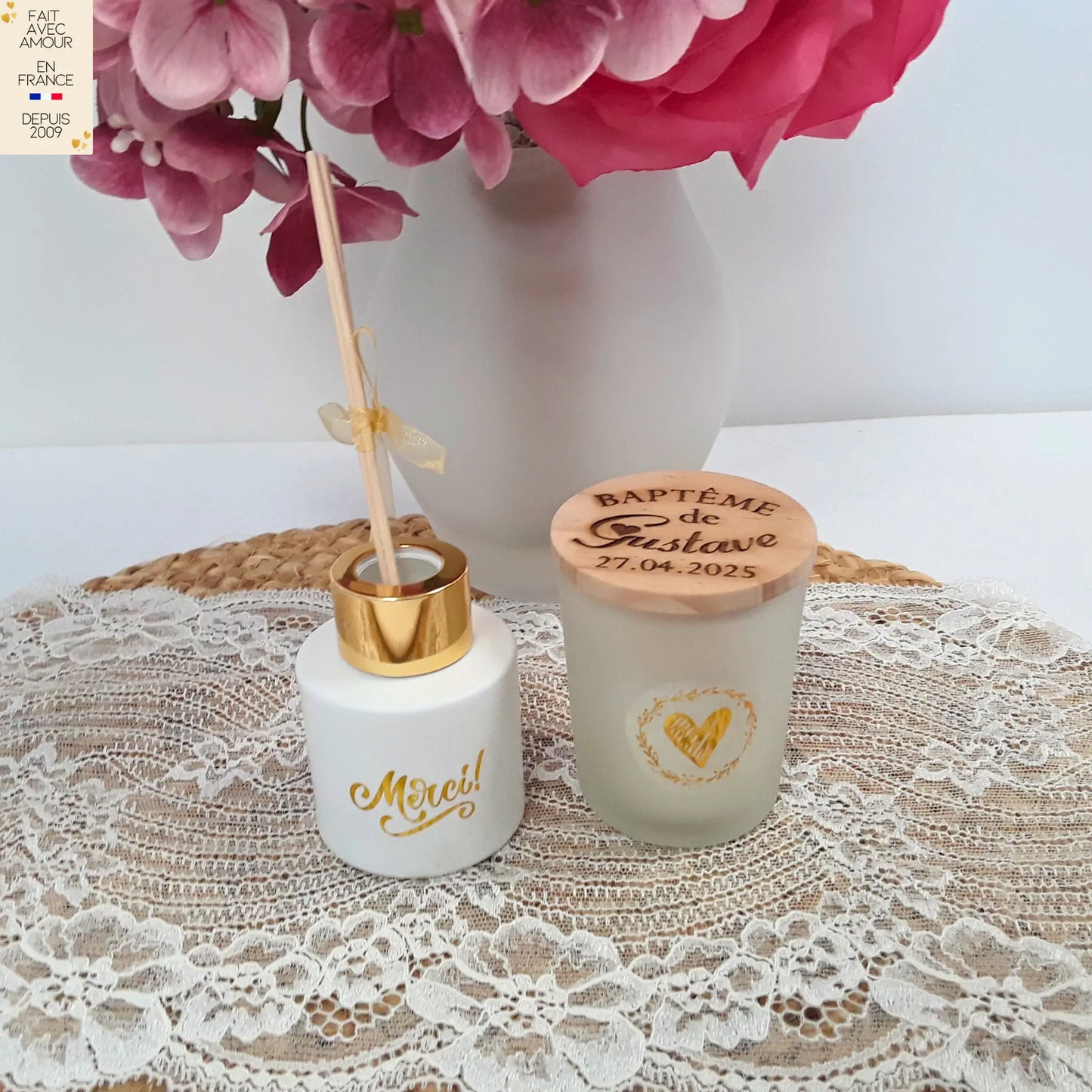 Coffret senteur avec bougie et diffuseur.