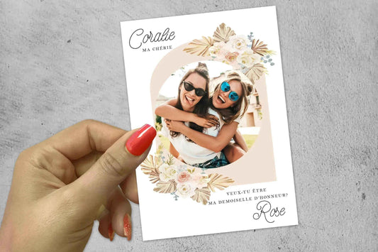 Carte de mariage personnalisée – Photo et texte pour témoin – Fabrication Française