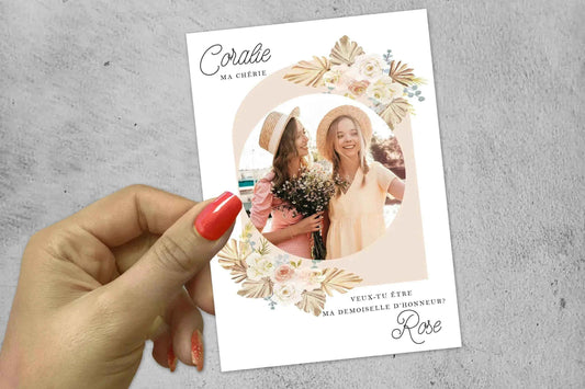 Carte de mariage personnalisée – Photo et texte pour témoin – Fabrication Française