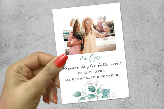 Carte avec photo pour demande témoin mariage – Cadeau fait main et personnalisé