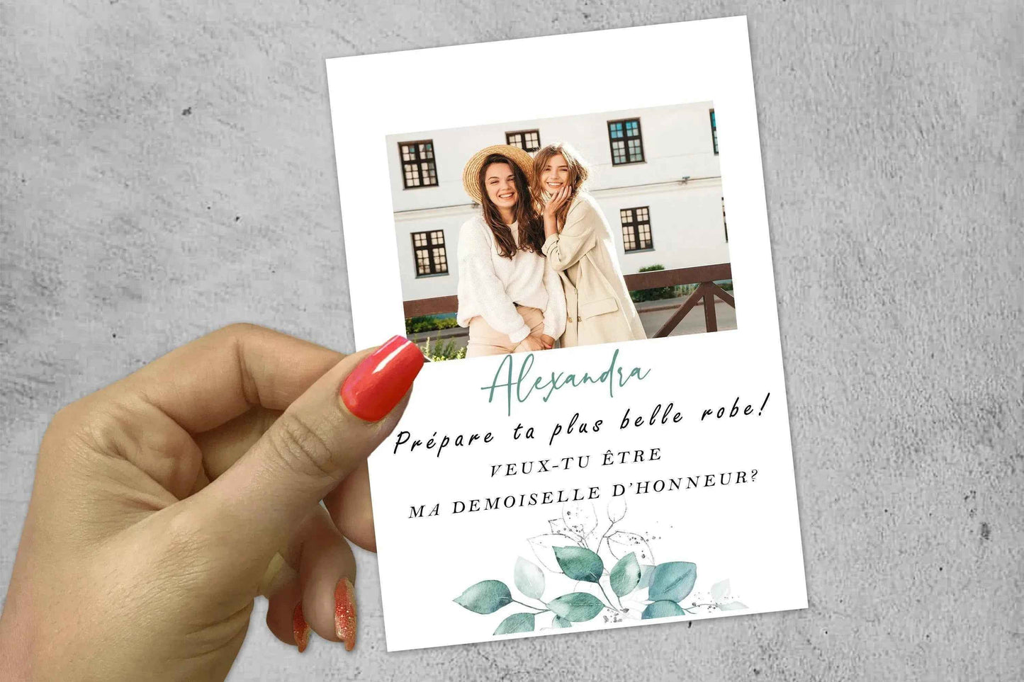 Carte personnalisée mariage – Demande témoin avec photo et texte – Cadeau original