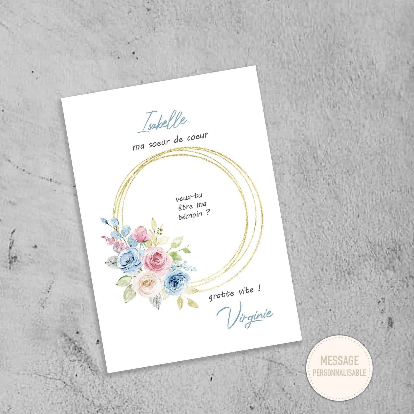 Carte à gratter personnalisée - Demande témoin mariage - Fait main dans notre atelier français