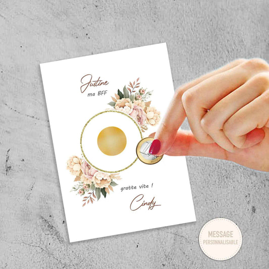 Carte à gratter personnalisée - Demande témoin de mariage, demoiselle d'honneur - Invitation
