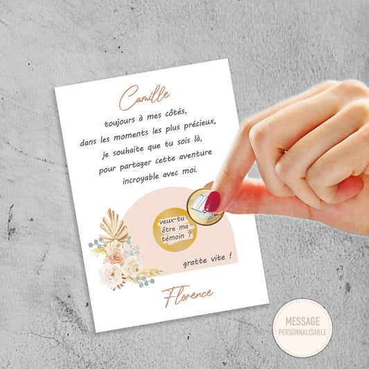 Demande témoin de mariage - Carte à gratter originale - Fait main en France - Annonce Invité