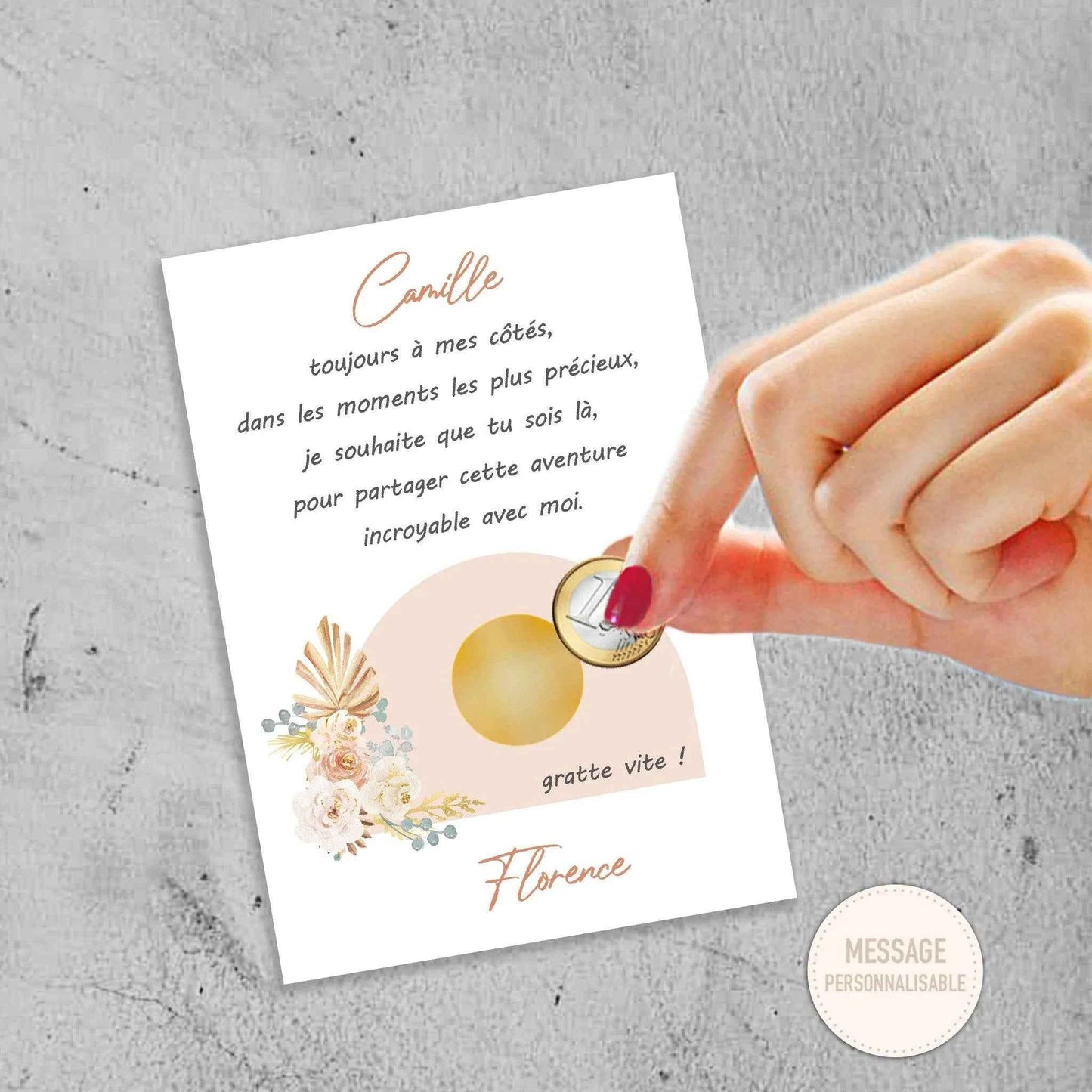 Demande témoin de mariage - Carte à gratter originale - Fait main en France - Annonce Invité