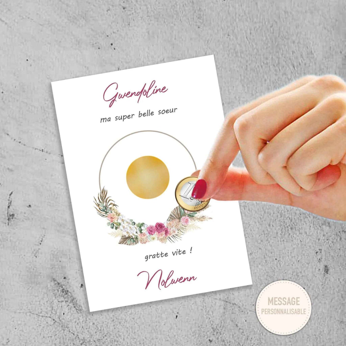 Carte à gratter personnalisée - Demande mariage - Témoin, demoiselle d'honneur - Produit Français