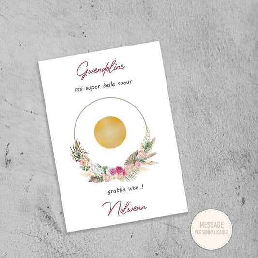 Carte à gratter personnalisée - Demande mariage - Témoin, demoiselle d'honneur - Produit Français