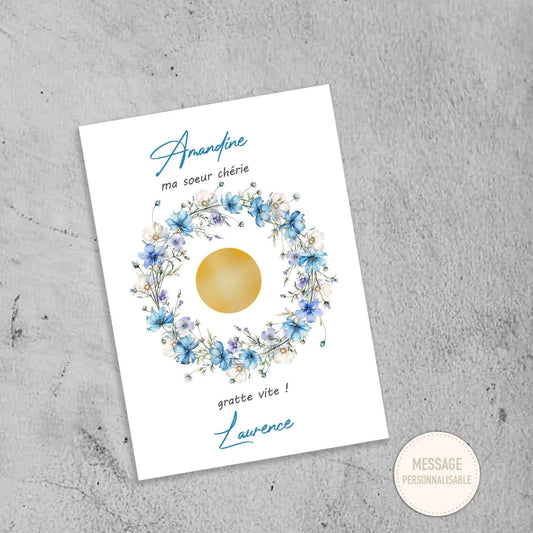 Carte à gratter personnalisée - Cadeau témoin, demoiselle d'honneur - Invitation Mariage - Made in France