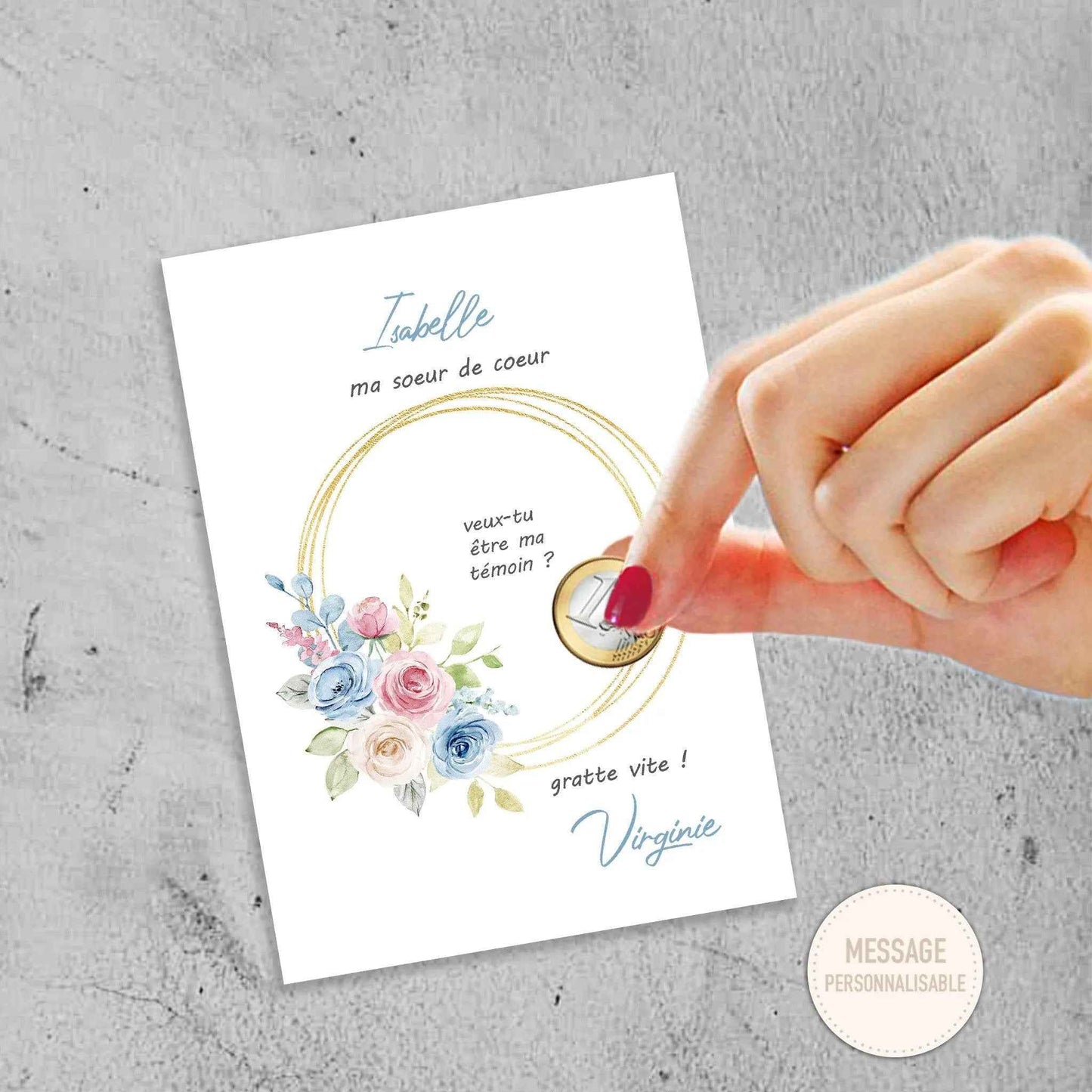Carte à gratter personnalisée - Demande témoin mariage - Fait main dans notre atelier français