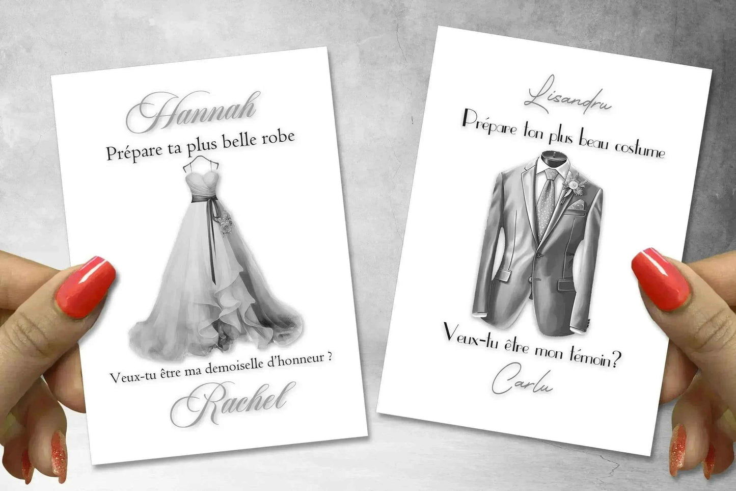 Carte originale pour témoin mariage - Personnalisée à vos goûts - Made in France