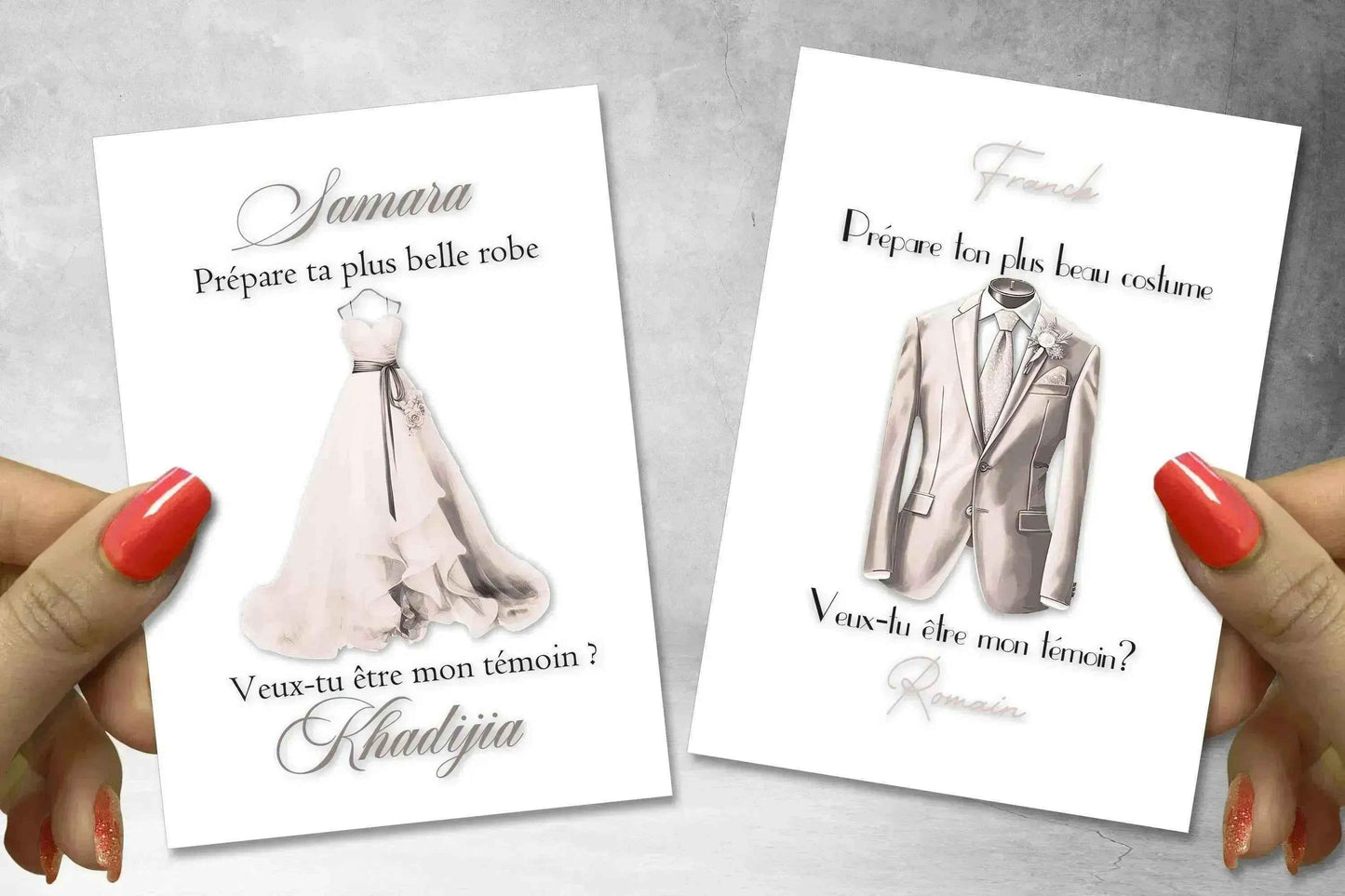 Carte originale pour témoin mariage - Personnalisée à vos goûts - Made in France