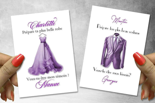 Carte originale pour témoin mariage - Personnalisée à vos goûts - Made in France
