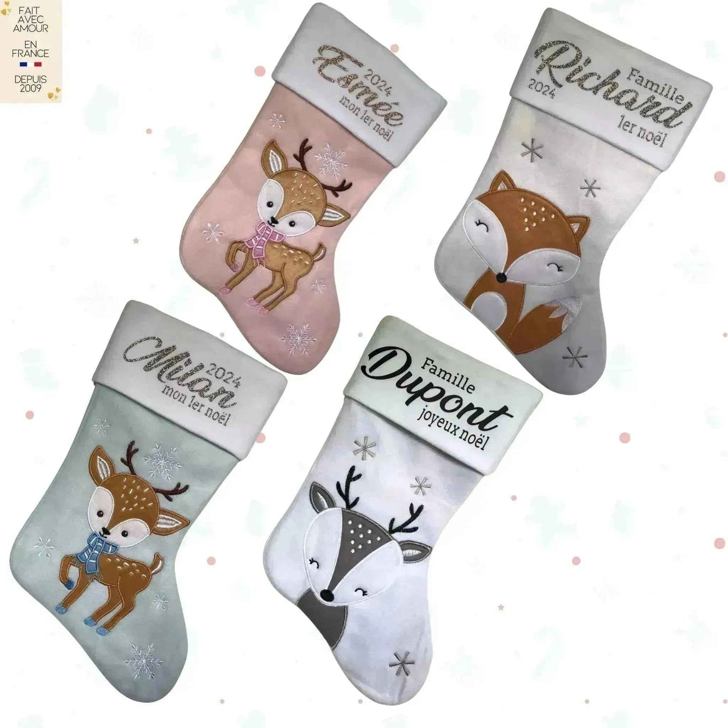 Bas de Noël Personnalisé - Cadeau pour animal de compagnie - Personnalisation en Français - Livraison rapide
