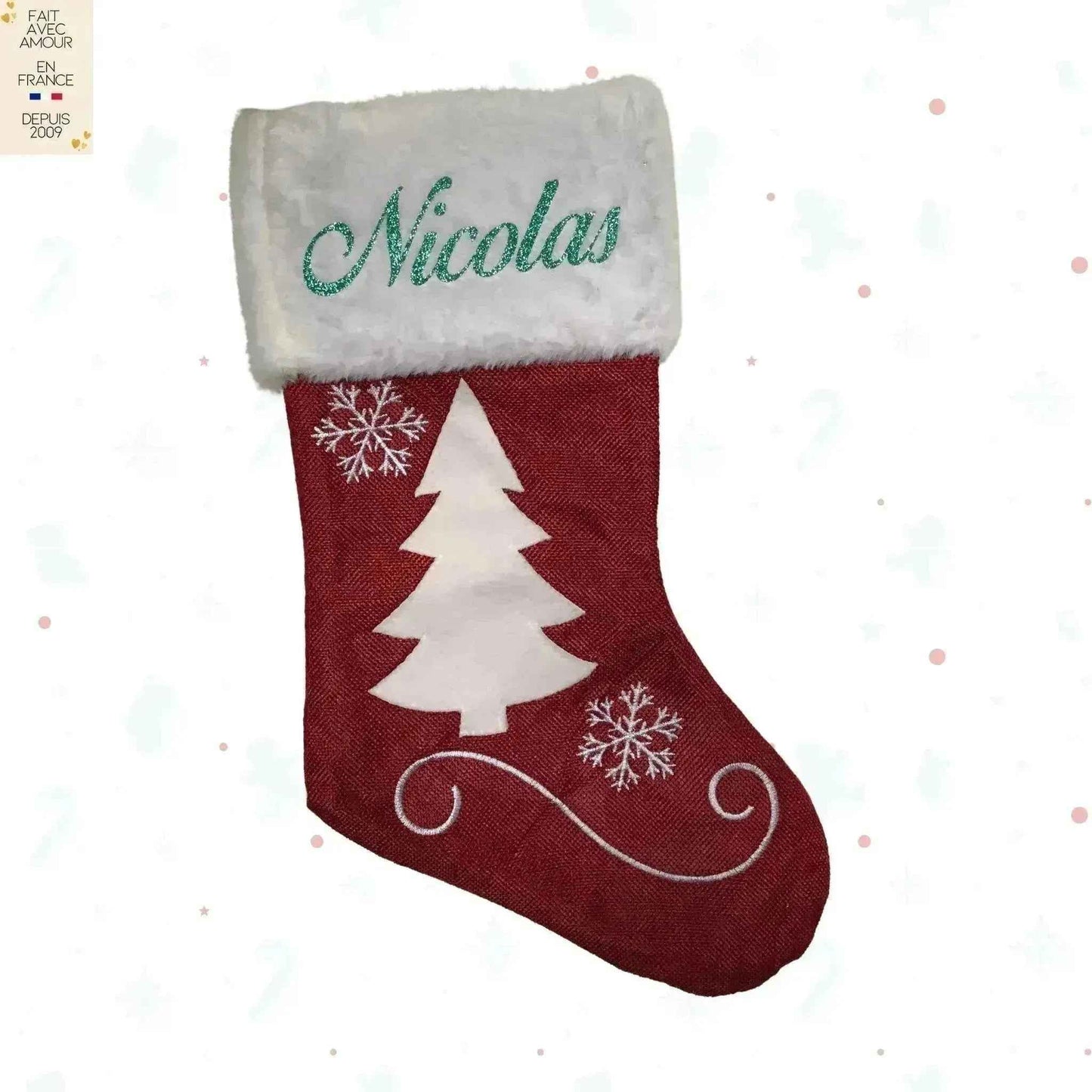 Bas de Noël Personnalisé - Cadeau pour animal de compagnie - Personnalisation en Français - Livraison rapide