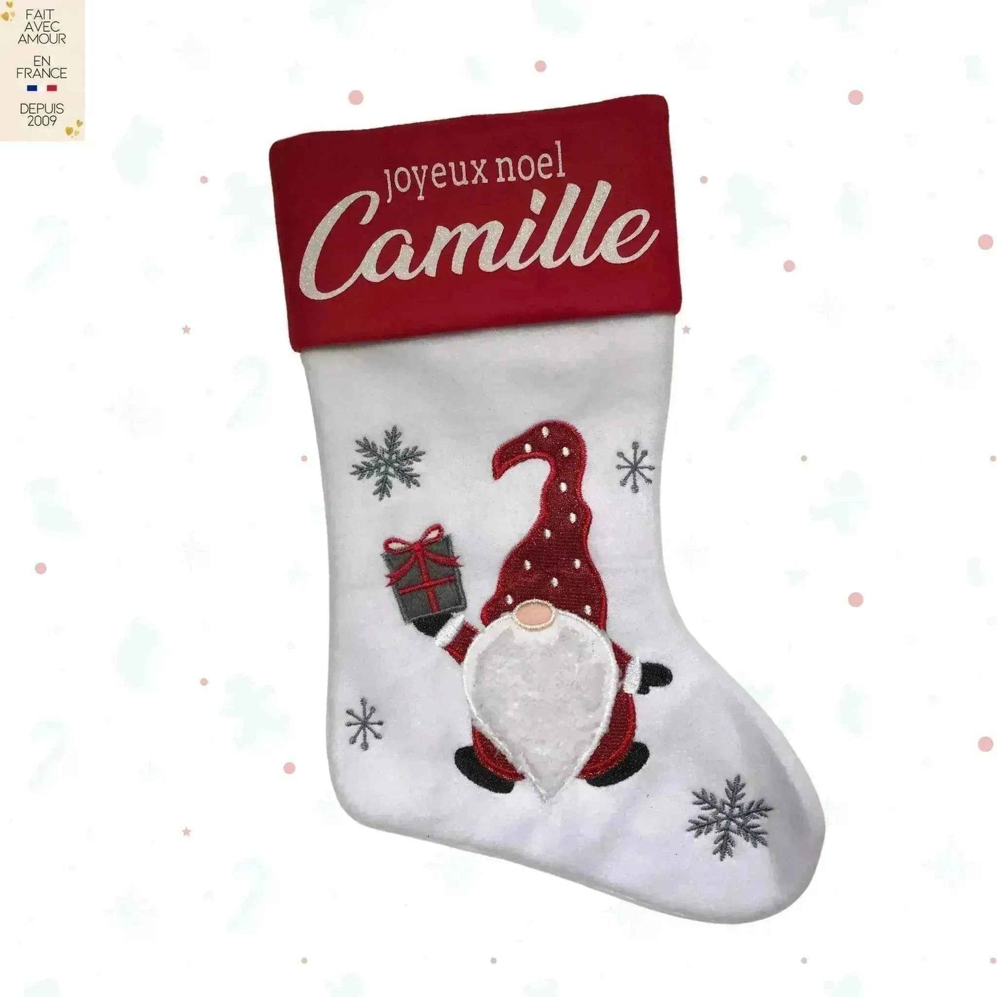 Bas de Noël Personnalisé - Cadeau pour animal de compagnie - Personnalisation en Français - Livraison rapide