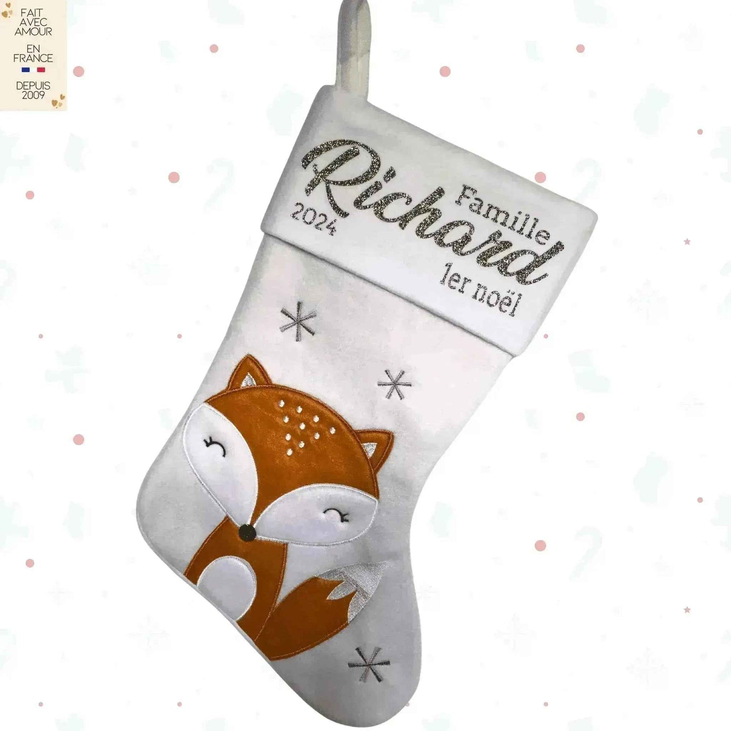 Bas de Noël Personnalisé - Cadeau pour animal de compagnie - Personnalisation en Français - Livraison rapide