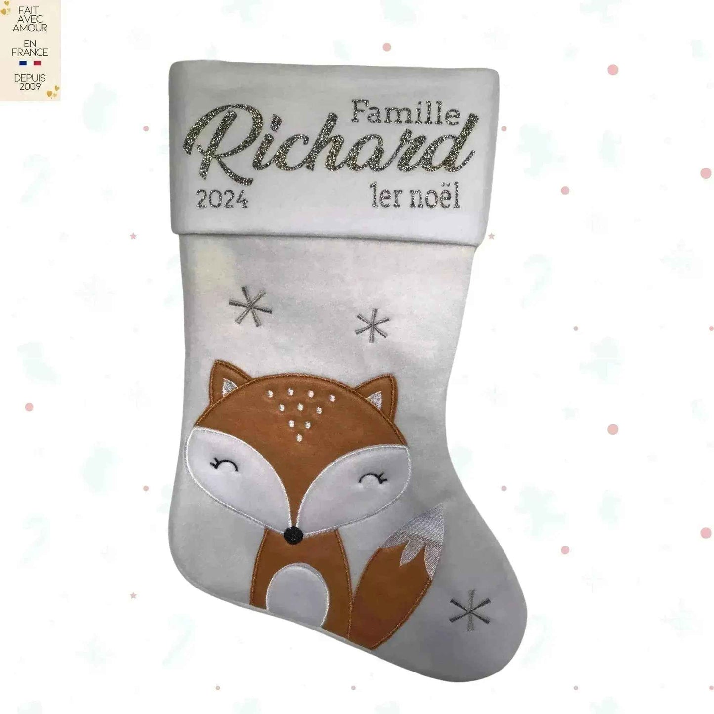Bas de Noël Personnalisé - Cadeau pour animal de compagnie - Personnalisation en Français - Livraison rapide