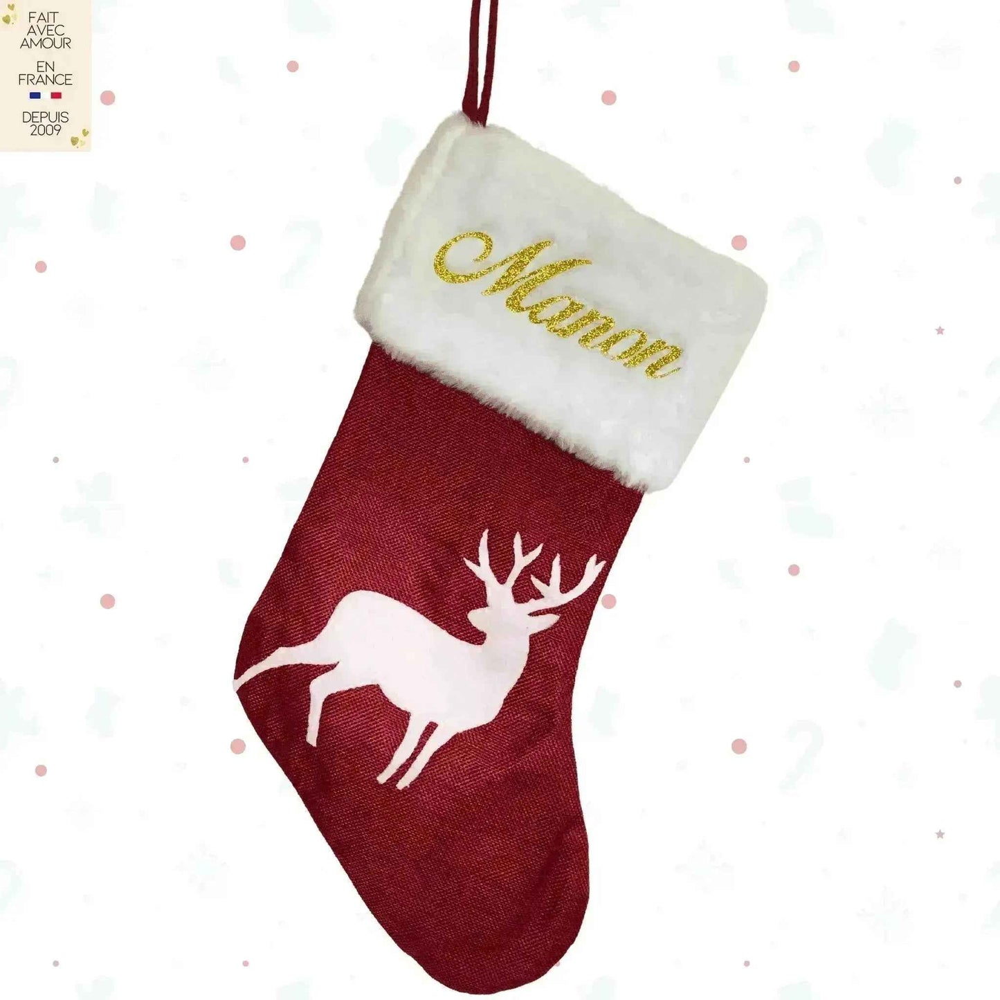 Bas de Noël Personnalisé - Cadeau pour animal de compagnie - Personnalisation en Français - Livraison rapide