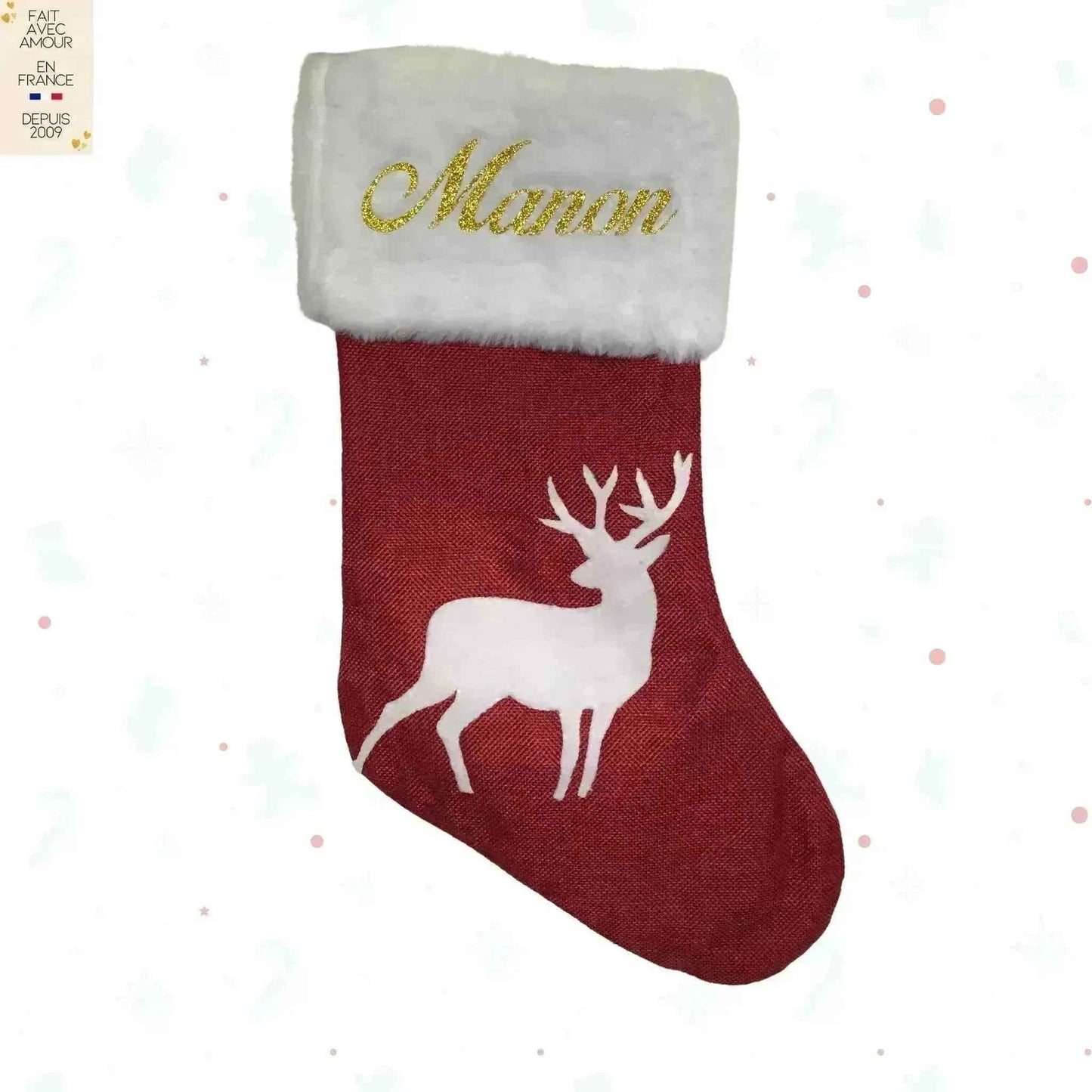 Bas de Noël Personnalisé - Cadeau pour animal de compagnie - Personnalisation en Français - Livraison rapide
