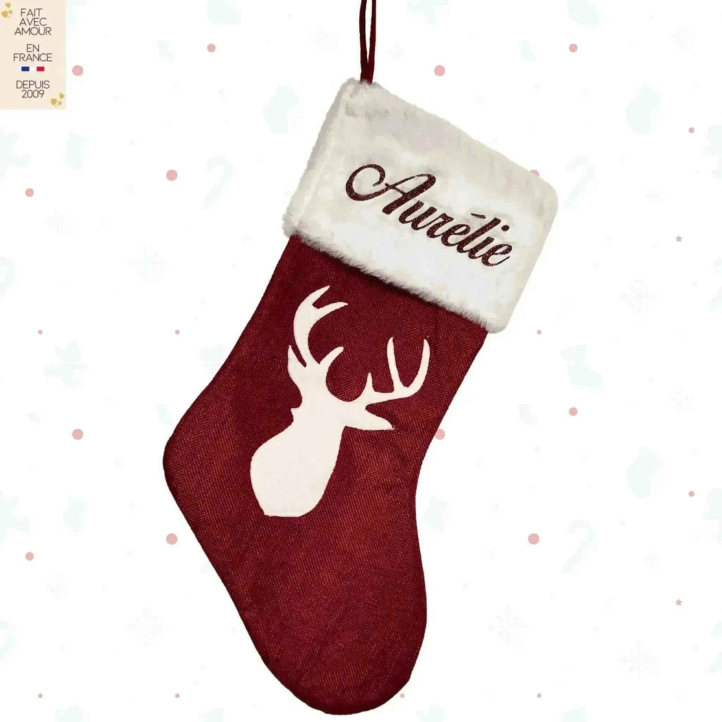 Bas de Noël Personnalisé - Cadeau pour animal de compagnie - Personnalisation en Français - Livraison rapide
