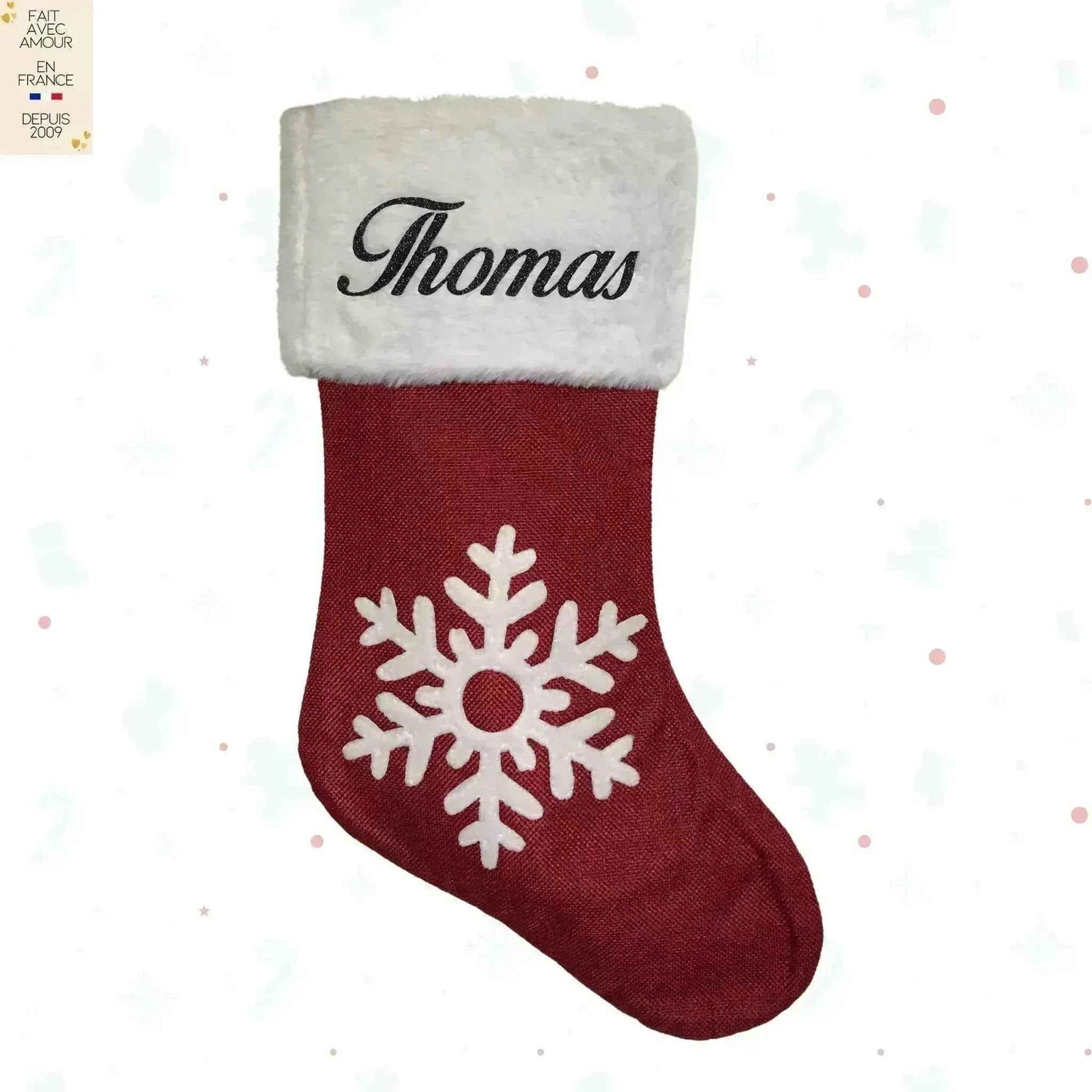 Bas de Noël Personnalisé - Cadeau pour animal de compagnie - Personnalisation en Français - Livraison rapide