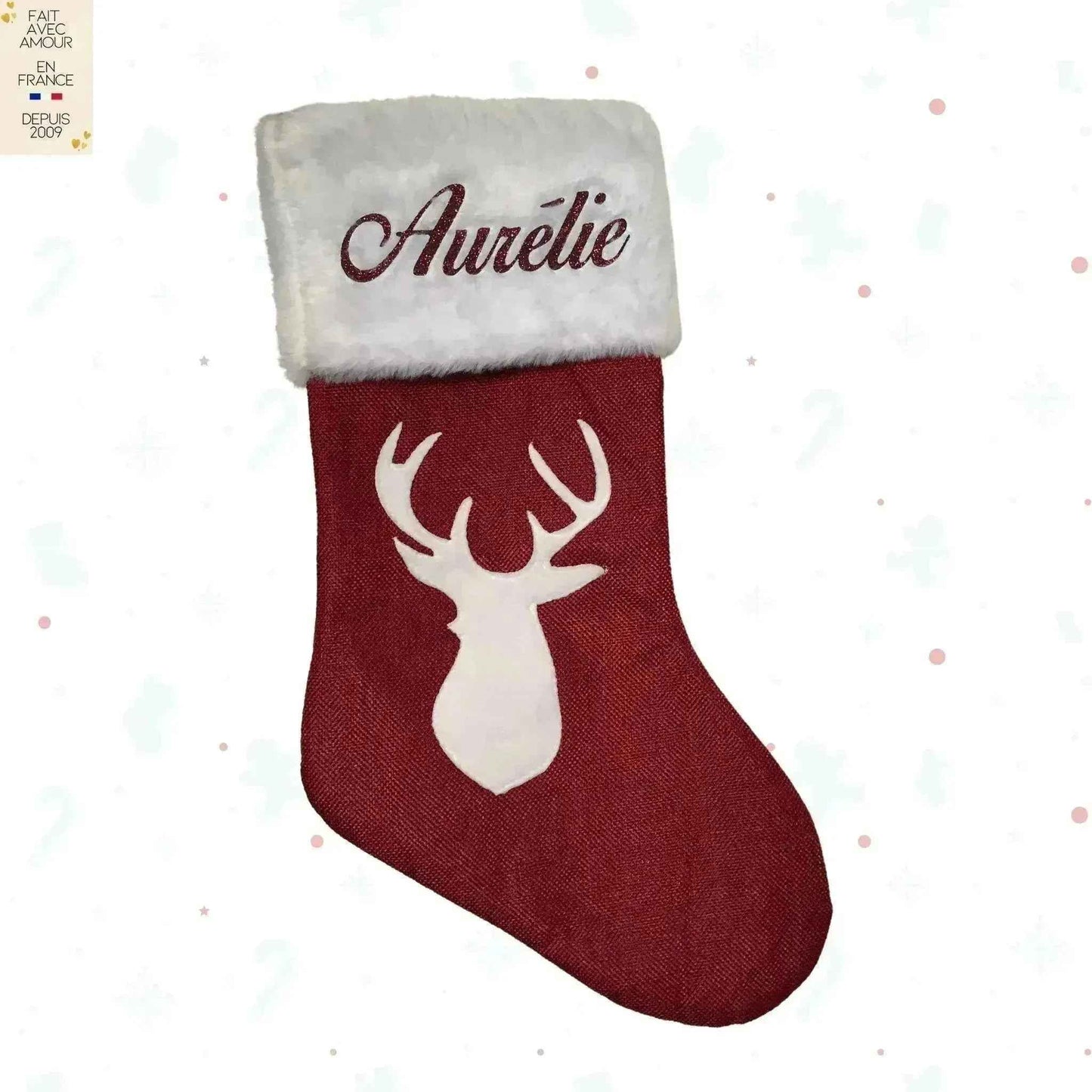 Bas de Noël Personnalisé - Cadeau pour animal de compagnie - Personnalisation en Français - Livraison rapide