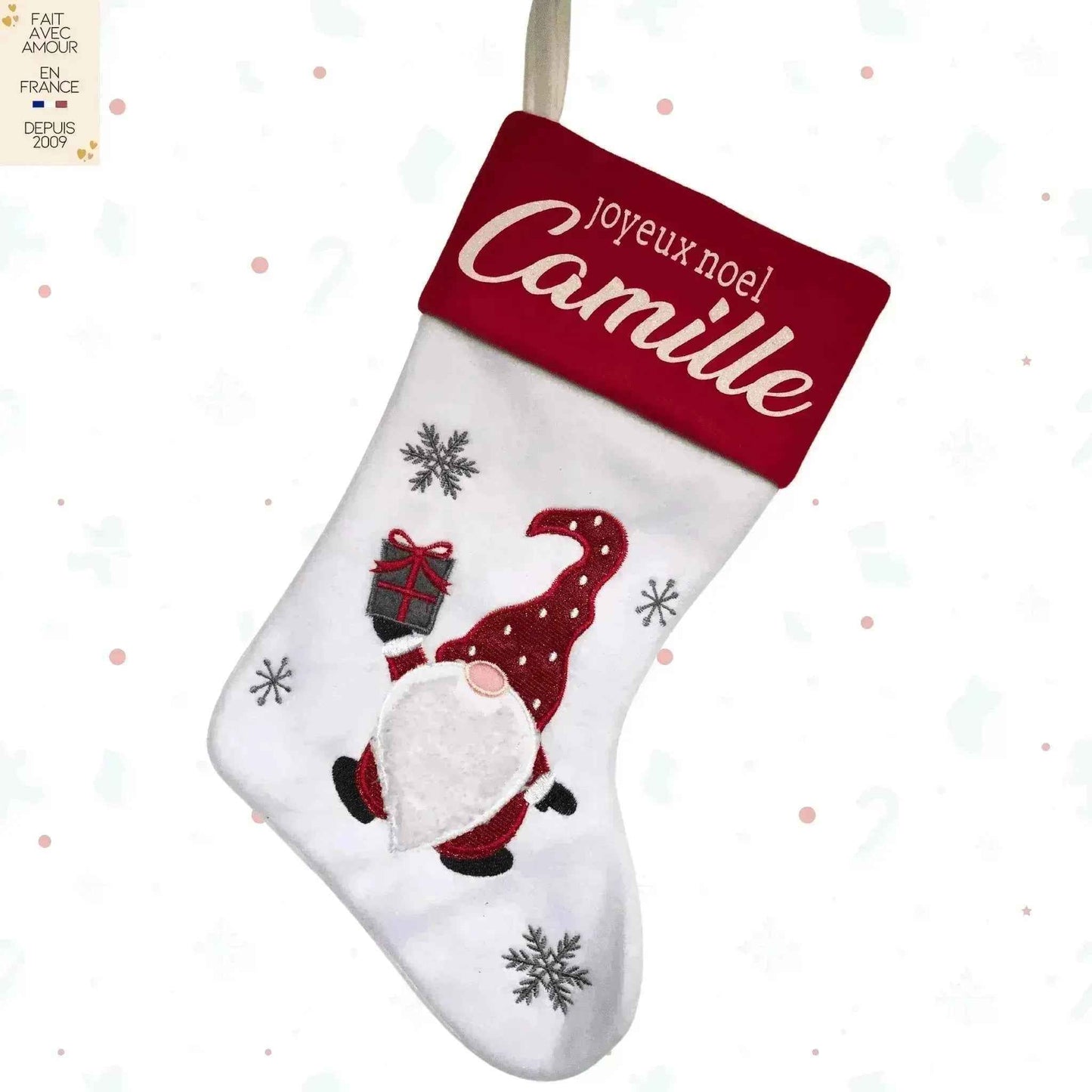Bas de Noël Personnalisé - Cadeau pour animal de compagnie - Personnalisation en Français - Livraison rapide
