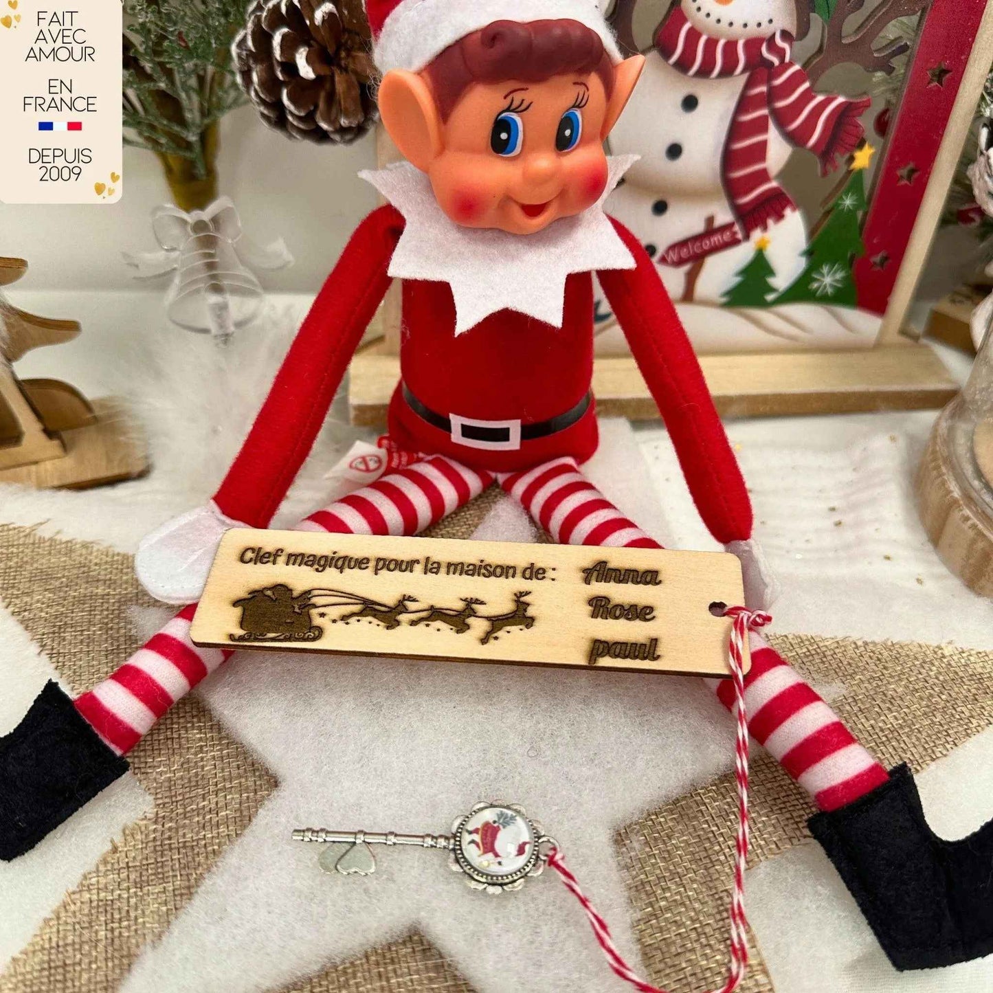Clé Magique du Père Noël - Cadeau enfant sage - Accessoire Noël tendance - Cadeau personnalisé enfant - Fait main en France