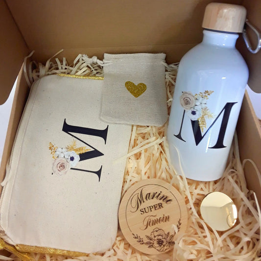 Coffret cadeau pour femme personnalisé fabriqué artisanalement en France.