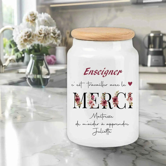 Pot hermétique personnalisé - Conservation biscuit maison - Cadeau idéal gourmandise - Fait main en France