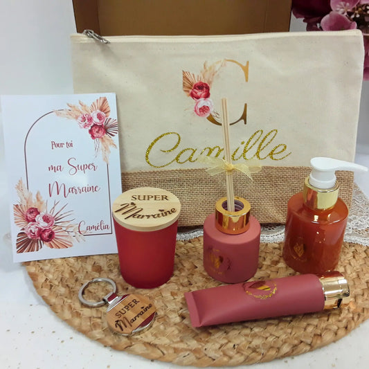 Coffret cadeau personnalisable - Idée cadeau marraine - Départ retraite femme - Fabriqué en France