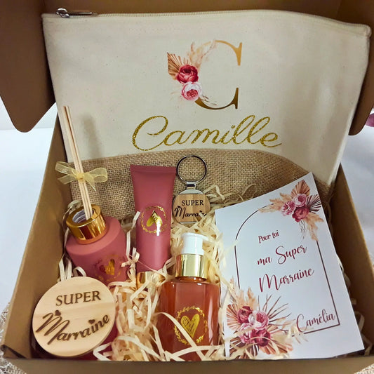 Coffret cadeau personnalisable - Idée cadeau marraine - Départ retraite femme - Fabriqué en France