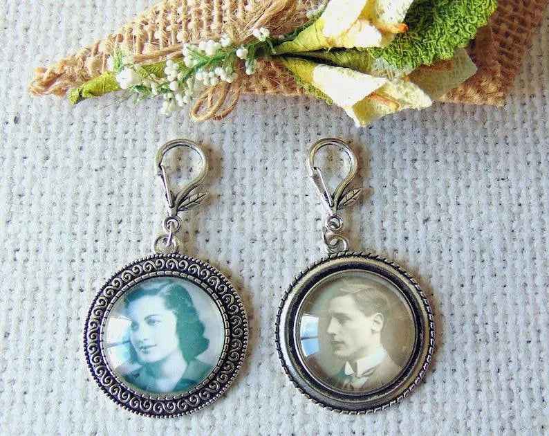 Hochzeitsknopfloch, personalisierbar mit Foto oder Text, Souvenirschmuck, emotionaler Schmuck, Geschenk für den zukünftigen Bräutigam, Denkmal, Hommage an den Verstorbenen