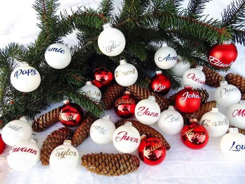 Personalisierte Weihnachtskugel, Personalisierung mit Worten, erste Weihnachtskugel, mein erstes Weihnachten, mein 1. Weihnachten, Weihnachtsdekoration, Weihnachtsbaum