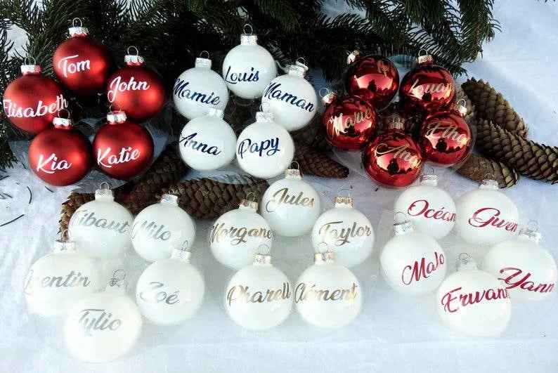 Personalisierte Weihnachtskugel, Personalisierung mit Worten, erste Weihnachtskugel, mein erstes Weihnachten, mein 1. Weihnachten, Weihnachtsdekoration, Weihnachtsbaum